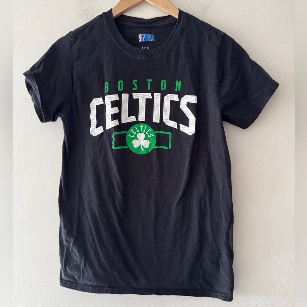 Boston Celtics NBA Black and Green Short Sleeve Tee